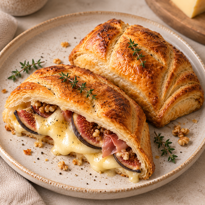 Feuilleté figue, camembert & miel
