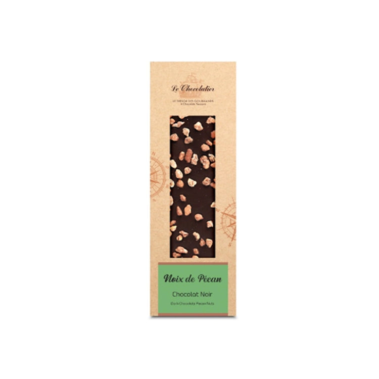 Tablette de chocolat noir avec des noix de pécan Le Chocolatier