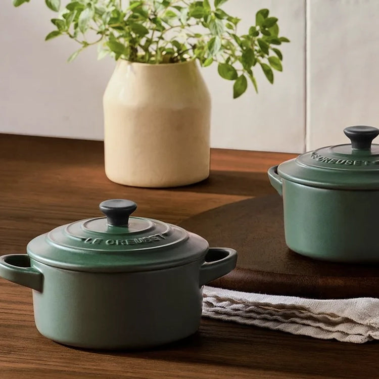 Mini cocotte ronde en grès de 10 cm forêt Le Creuset