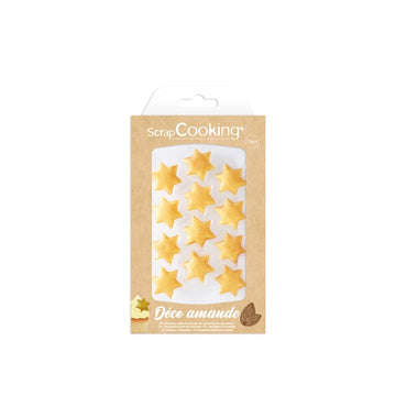 Déco étoiles dorées pâte d'amande Scrapcooking