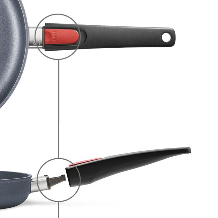 Poêle grill antiadhésive de 24cm avec poignée amovible Diamond Lite Woll