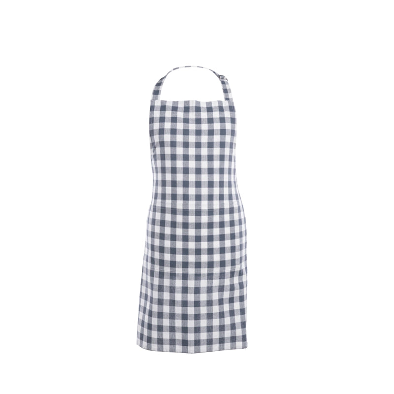 Tablier en coton bleu Gingheam Tiseco