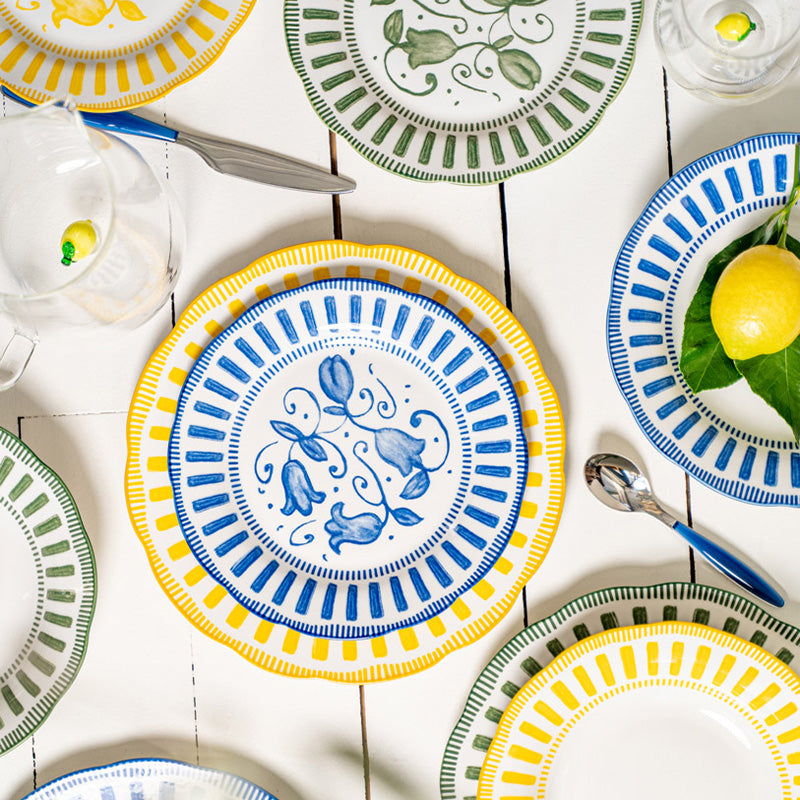Assiette plate porcelaine 27cm verte Napoli Table Passion