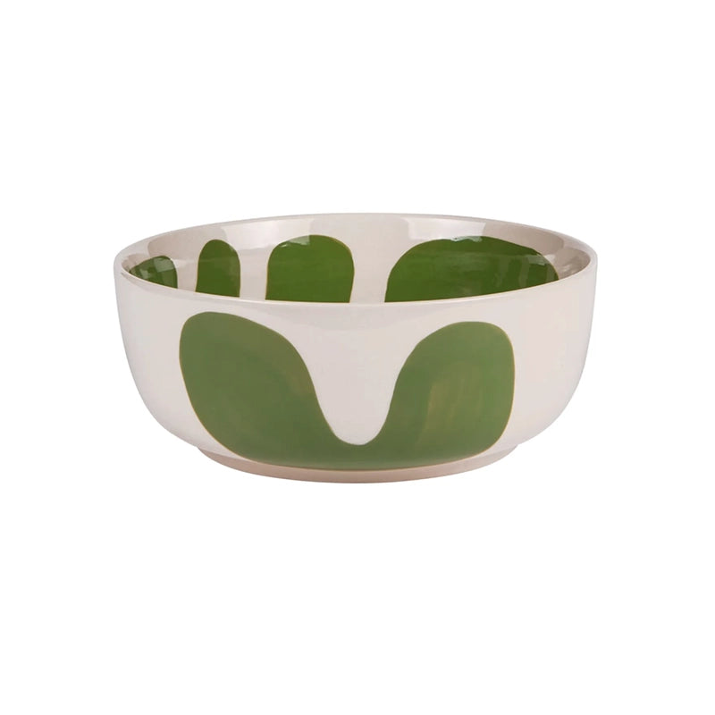 Saladier en grès de 26 cm vert Lulli Table Passion