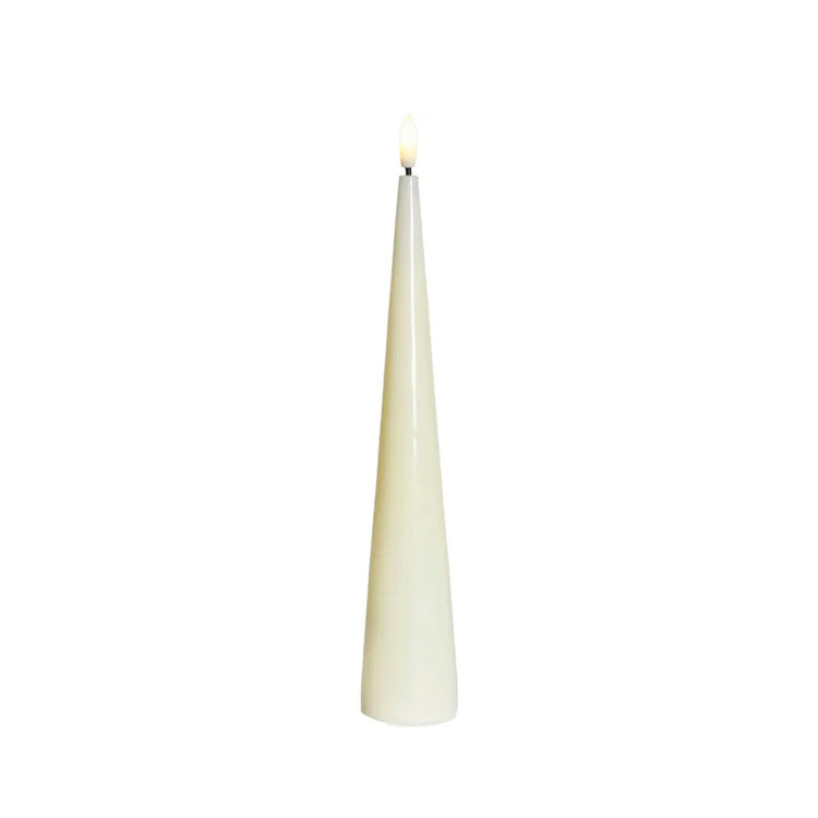 Bougie conique laquée LED ivoire SIrius