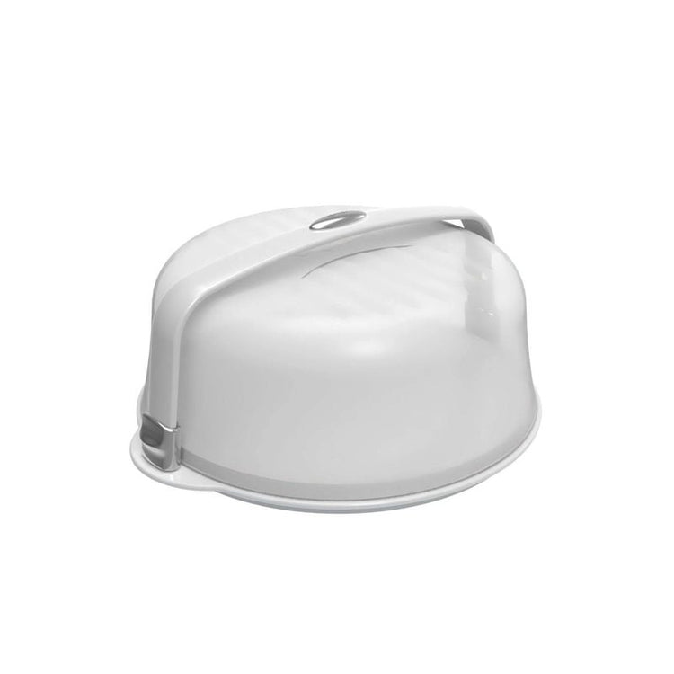 Boîte à gâteau ronde 2 en 1 plateau réversible polypropylène 33x15,5 cm Blanc Biesse
