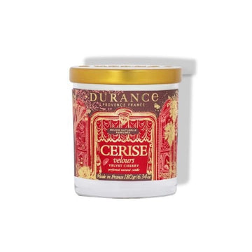 Bougie parfumée cire naturelle mèche coton 180 g Cerise velours Durance