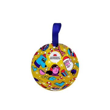 Boule de Noël chocolat billes de céréales croustillantes noir et lait 120 g Le Chocolat des Français