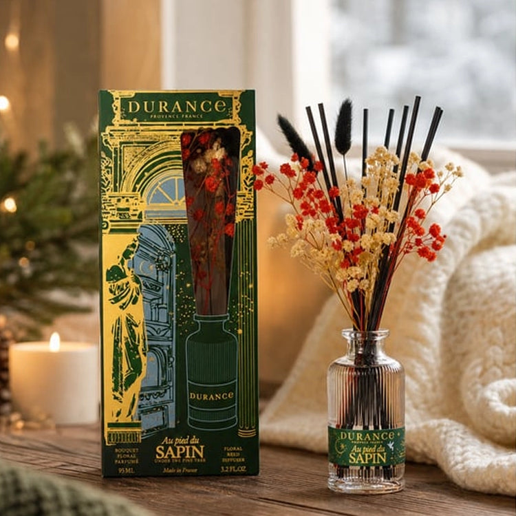 Diffuseur bouquet floral bâtonnets rotin et fleurs séchées 95 ml Au pied du sapin Durance