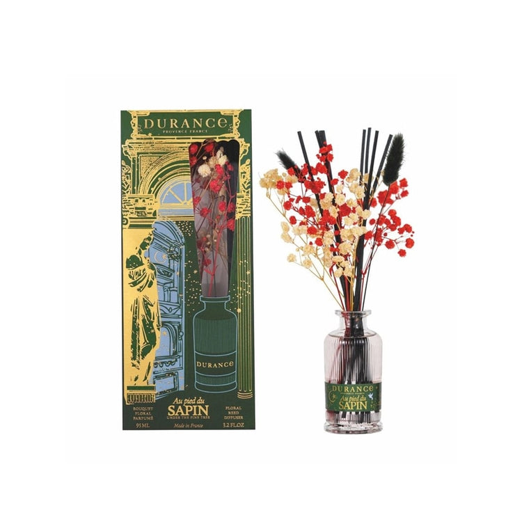 Diffuseur bouquet floral bâtonnets rotin et fleurs séchées 95 ml Au pied du sapin Durance