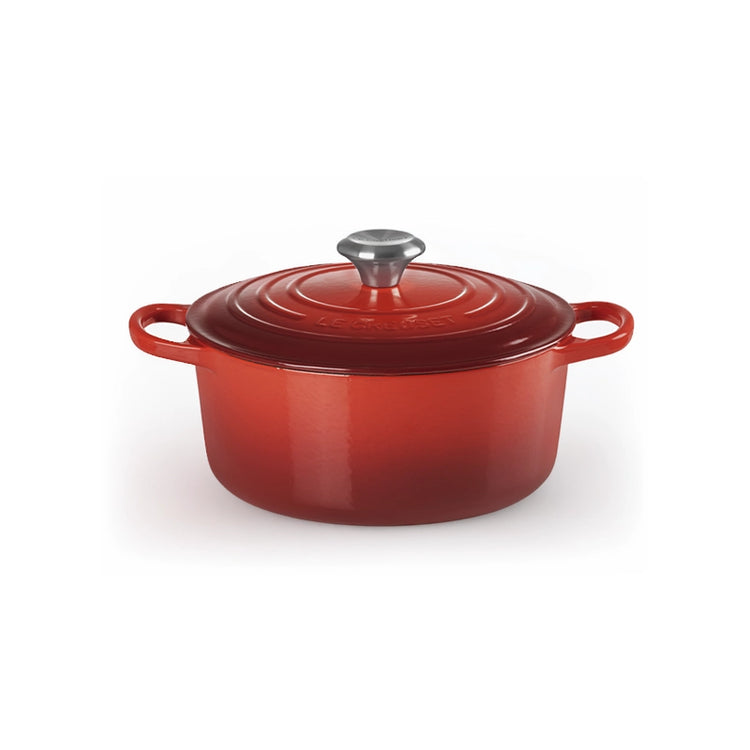 Cocotte ronde en fonte émaillée de 24 cm cerise Le Creuset