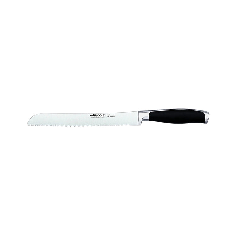 Couteau à pain cranté Acier Nitrum forgé 22 cm Noir Kyoto Arcos