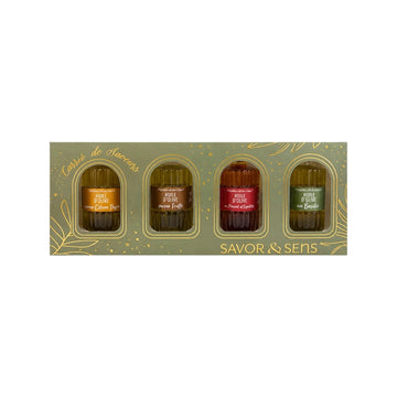 Coffret 4 mini-bouteilles huile d’olive infusées Savor Creation