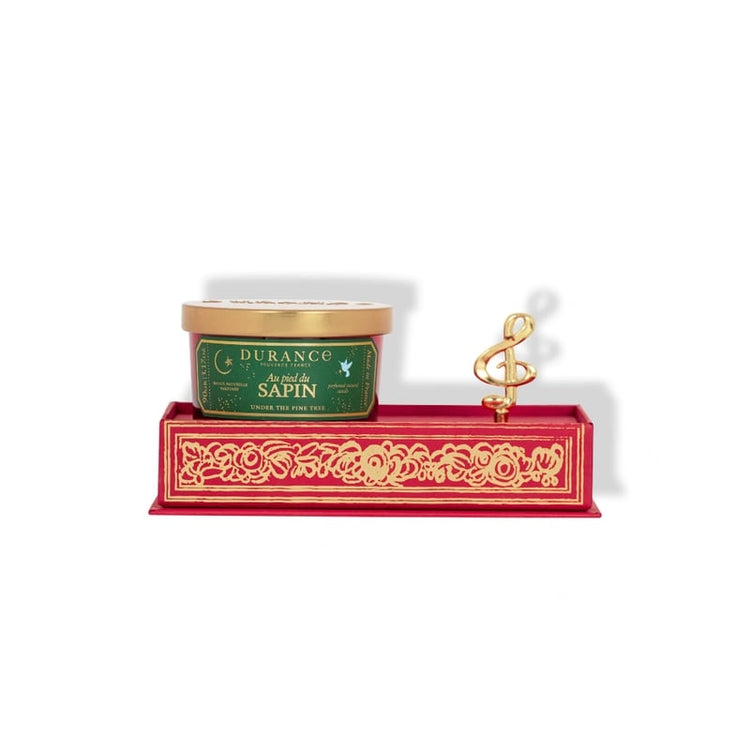 Coffret de Noël boîte à musique et bougie parfumée 90 g Au pied du sapin Édition limitée Durance