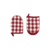 Set de 2 maniques en coton rouge Gingham Tiseco