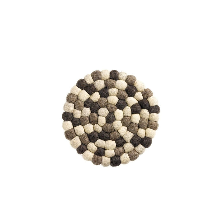 Dessous de plat Brian recyclé 100% laine 20cm Naturel Brun Winkler