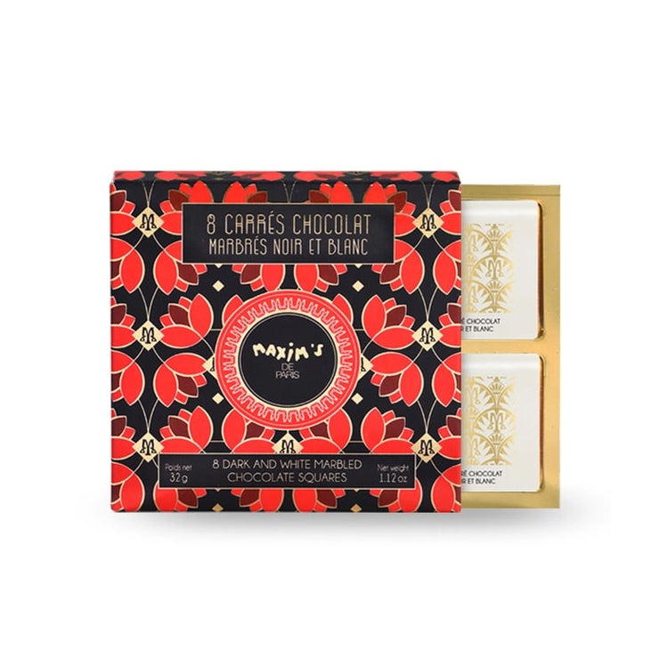 Étui 8 carrés de chocolat marbrés pur beurre de cacao 32 g Maxim’s Sapp