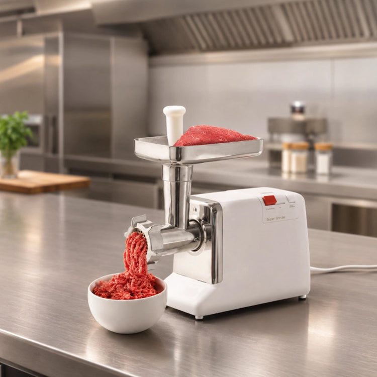 Hachoir électrique avec inverseur et 3 grilles en inox blanc Louis Tellier