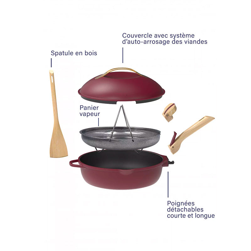 Poêle à tout faire en métal 24 cm rubis La Fabuleuse Cookut