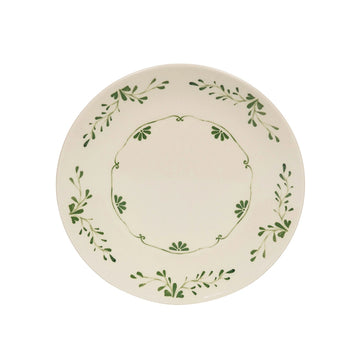 Plat rond vert en grès 32cm Appoline Table Passion