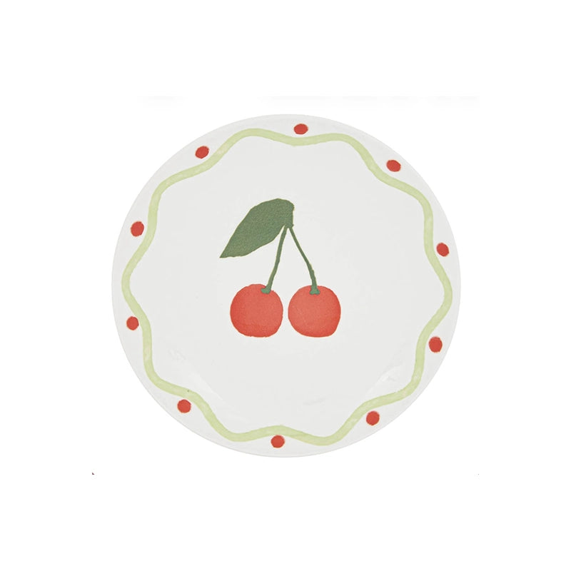 Assiette à dessert en porcelaine de 19cm Cerise Fruity Atmosphera