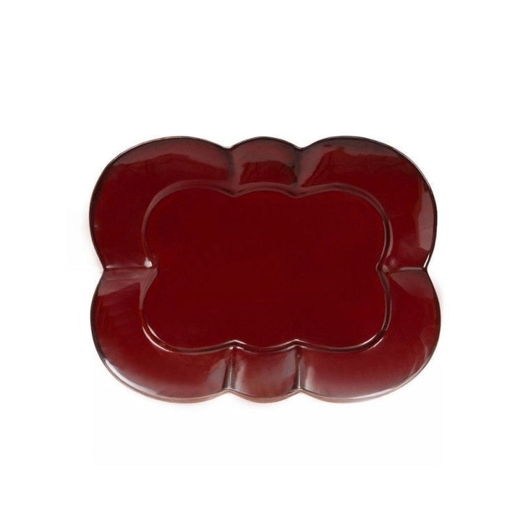 Plat grès fin 20x15,5 cm Rouge Chado Table Passion