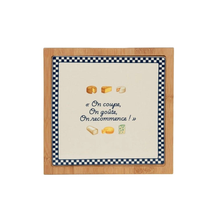 Plat carré à fromage céramique 26x26 cm Bleu Table Passion
