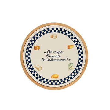 Plateau tournant à fromage rond imitation bois 27 cm Bleu Table Passion