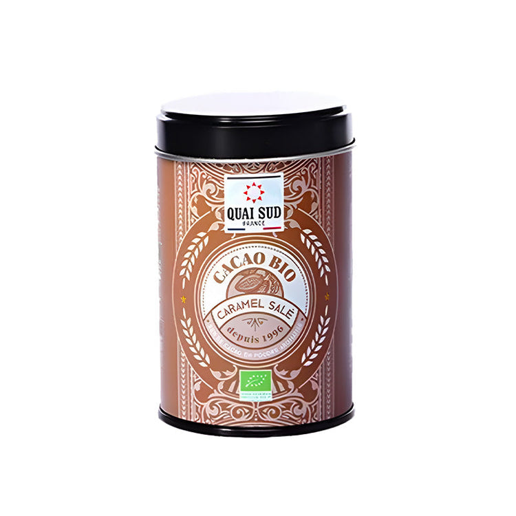 Boîte de cacao en poudre au caramel beurre salé BIO 250g Quai Sud
