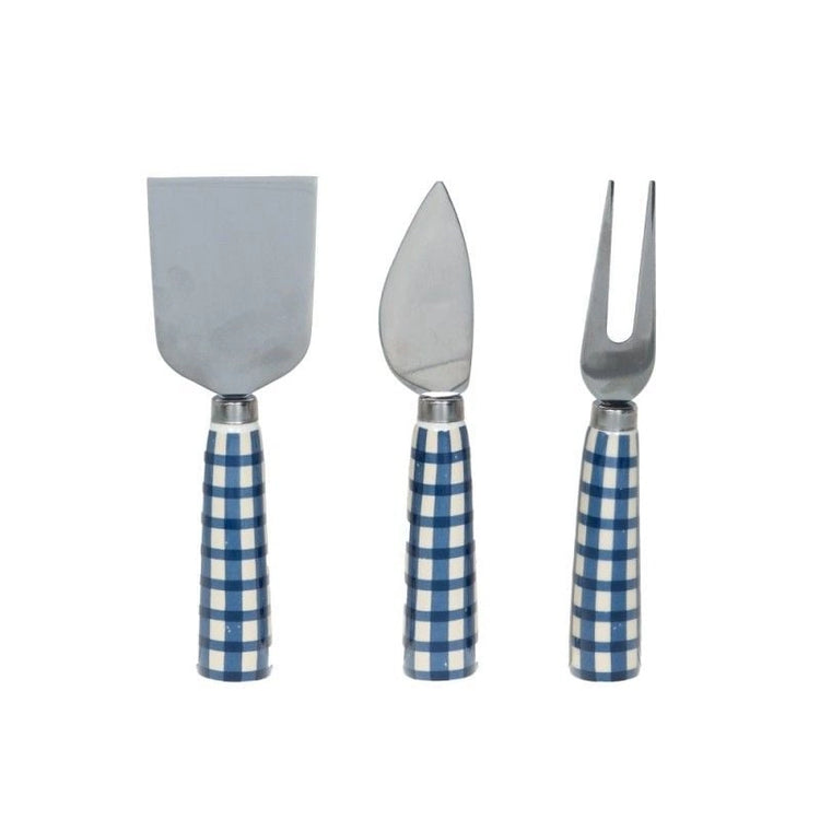 Set 3 couverts à fromage céramique Bleu Table Passion