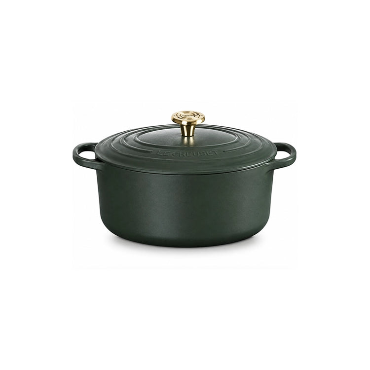 Cocotte ovale en fonte émaillée de 29 cm forêt Signature Le Creuset