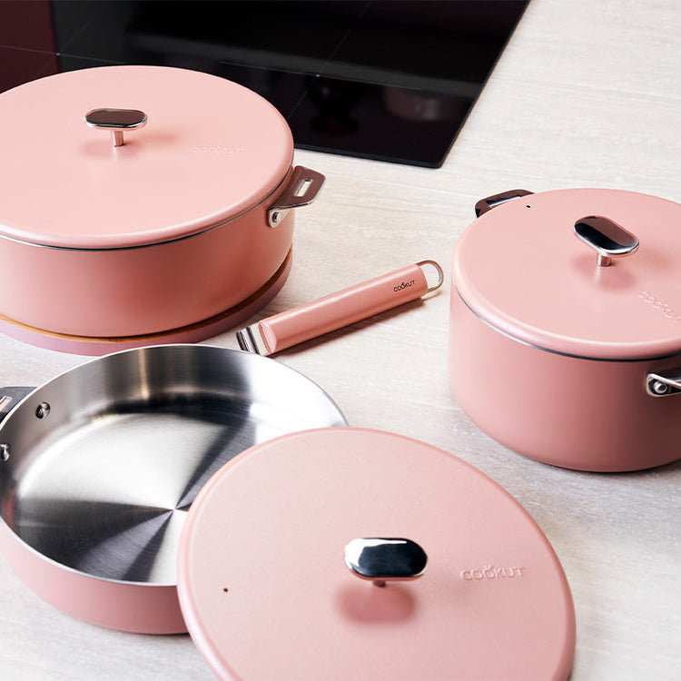 Sauteuse en inox 28cm rose La Merveilleuse Cookut