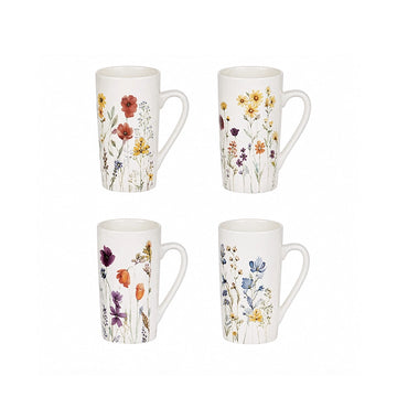 Coffret de 4 mugs en porcelaine de 38 cl Iris Table Passion