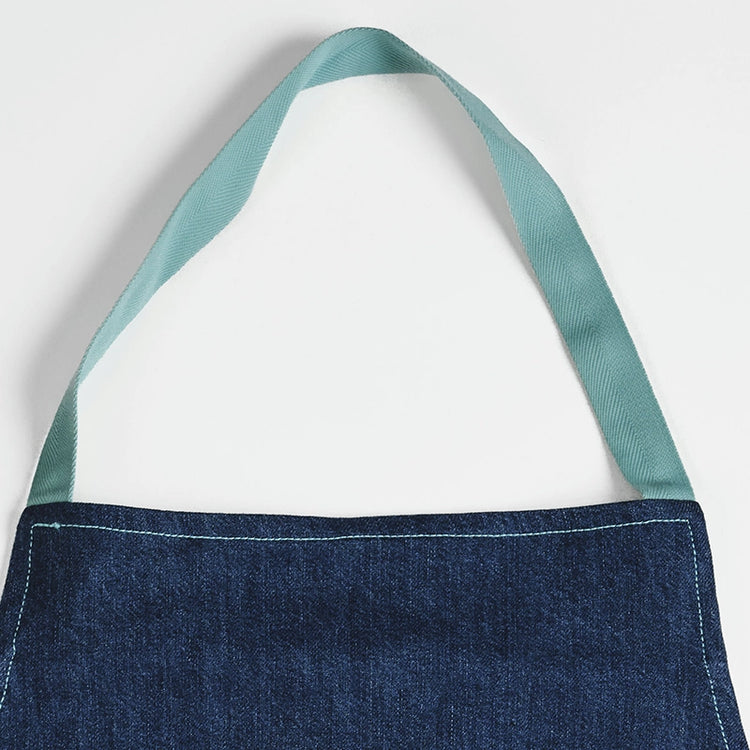 Tablier en coton pour homme Denim Turquoise Les Tabliers de Julie Andrieu