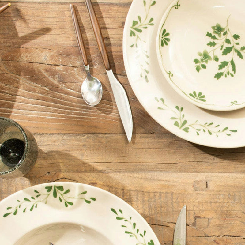 Assiette plate vert en grès 27cm Appoline Table Passion