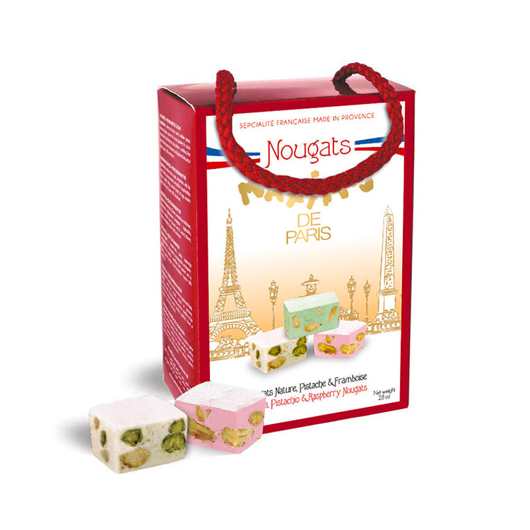 Ballotin 12 nougats nature pistache et framboise Maxim's