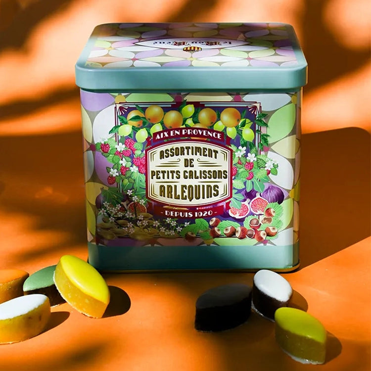 Boîte Calinou Arlequin 230g assortiment de calissons Confiserie du Roy René