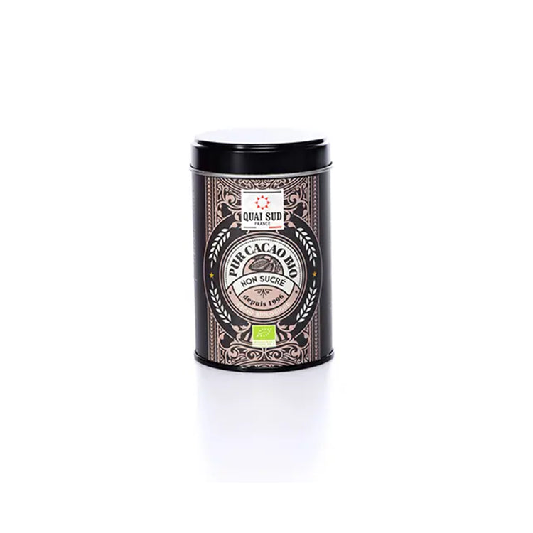 Cacao en poudre pur 100% bio non sucré 175g boîte Pop réutilisable Quai Sud