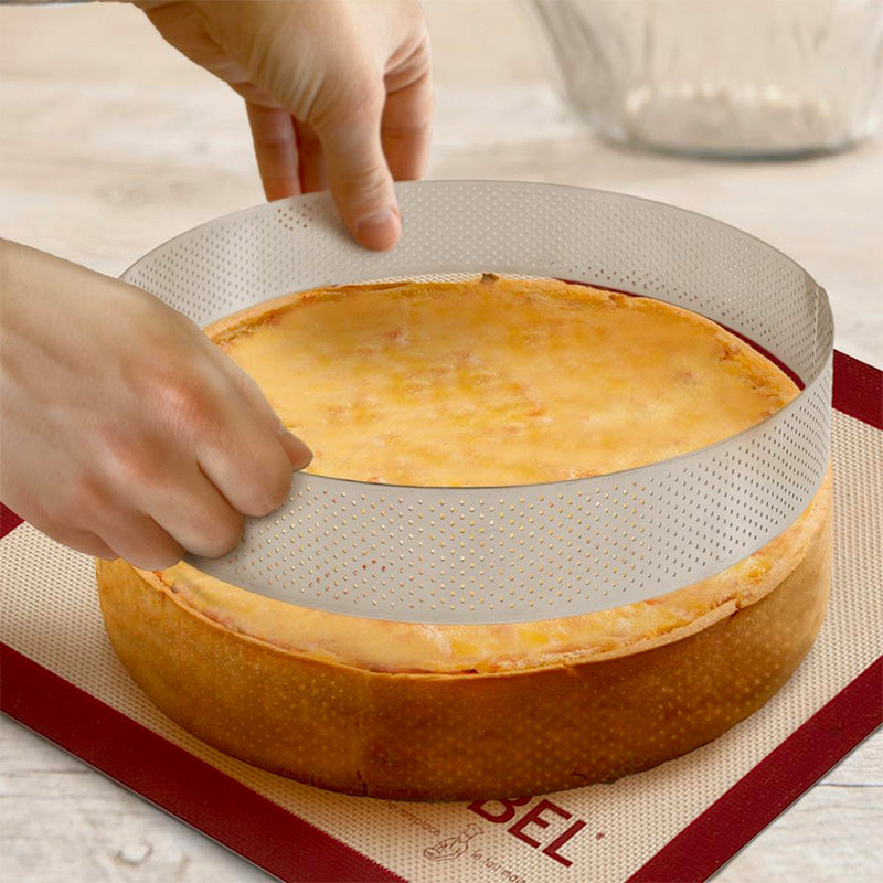 Cercle à tarte perforé inox 26x3,5cm Gobel