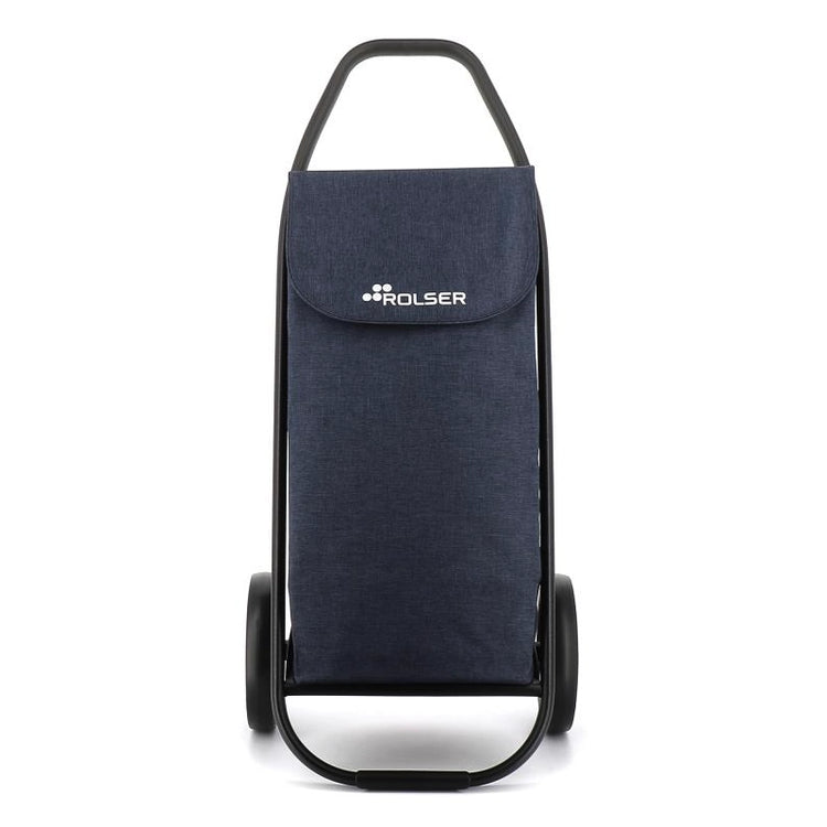 Chariot de course 2 roues en tweed bleu marine Comb Rolser