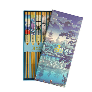 Coffret 5 baguettes bambou 22,5cm Temple Tokyo Design