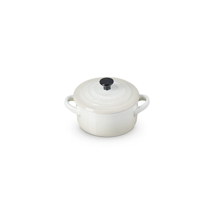 Mini cocotte ronde en grès de 10 cm meringue Le Creuset