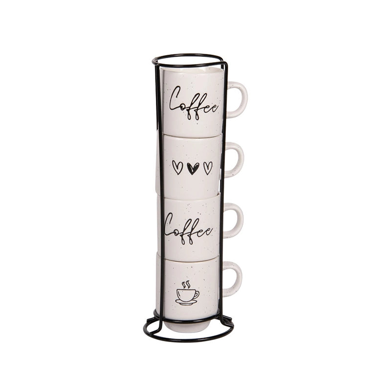 Tour de 4 tasses en porcelaine 12cl Sweet Coffee Table Passion