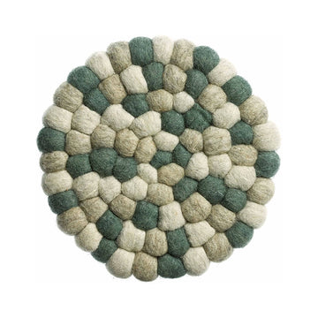 Dessous de plat Brian en laine 20cm naturel vert Winkler