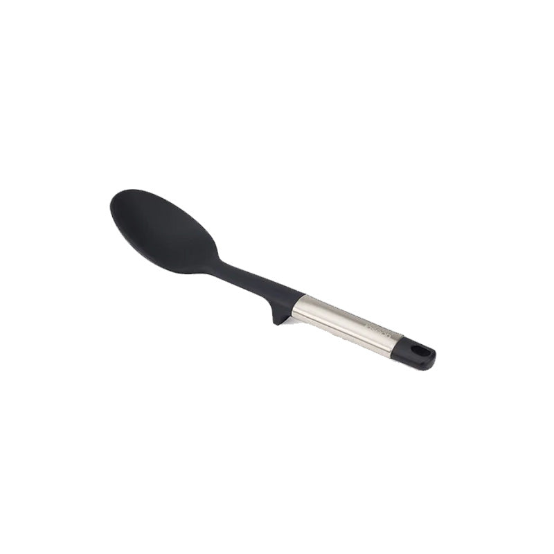 Cuillère en silicone avec reposoir noir et argent Elevate Joseph Joseph