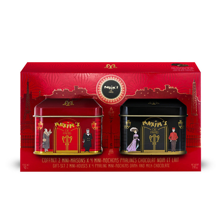 Etui 2 mini maisons métal 8 rochers assortis Maxim's