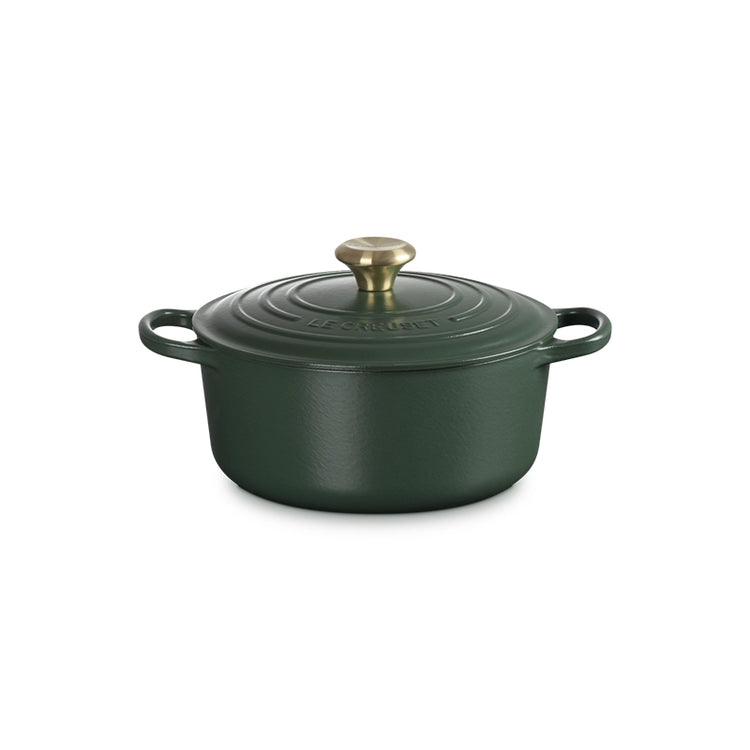 Cocotte ronde en fonte émaillée de 24 cm forêt Signature Le Creuset