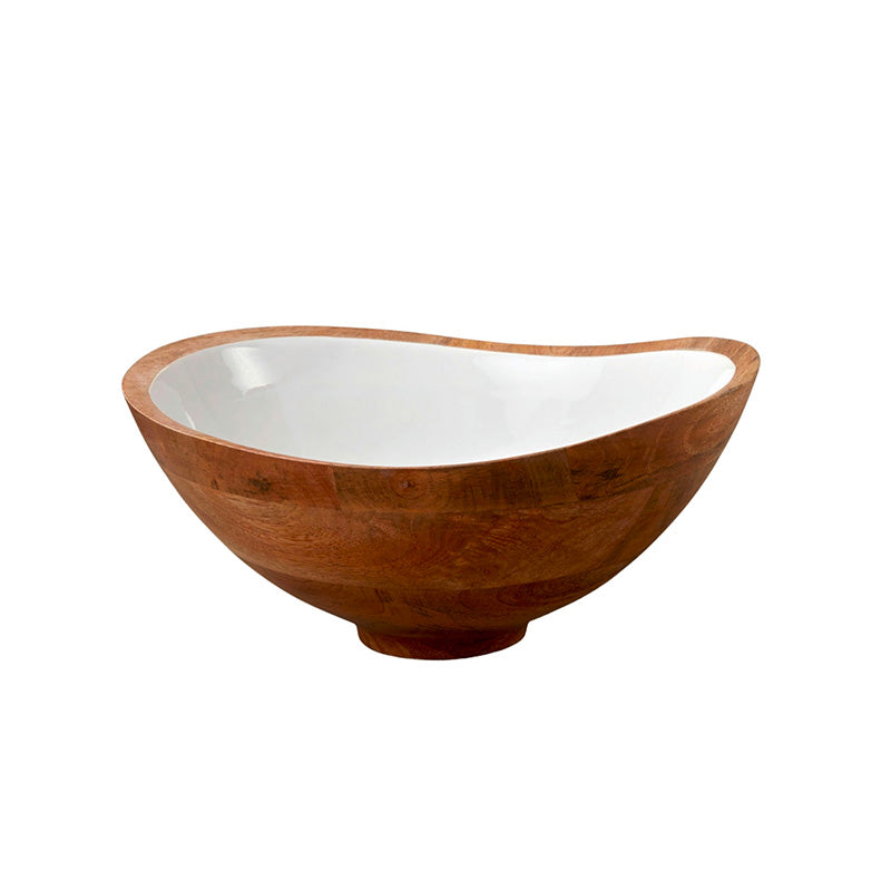 Grand saladier en bois de manguier Madras sauge Be Home