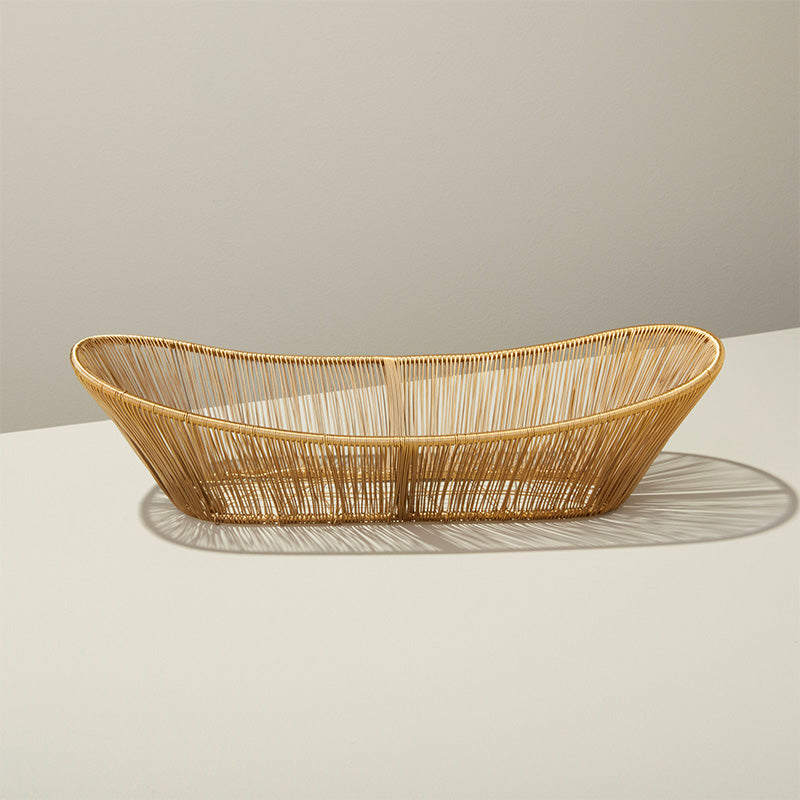 Panier ovale en fil métallique doré Be Home