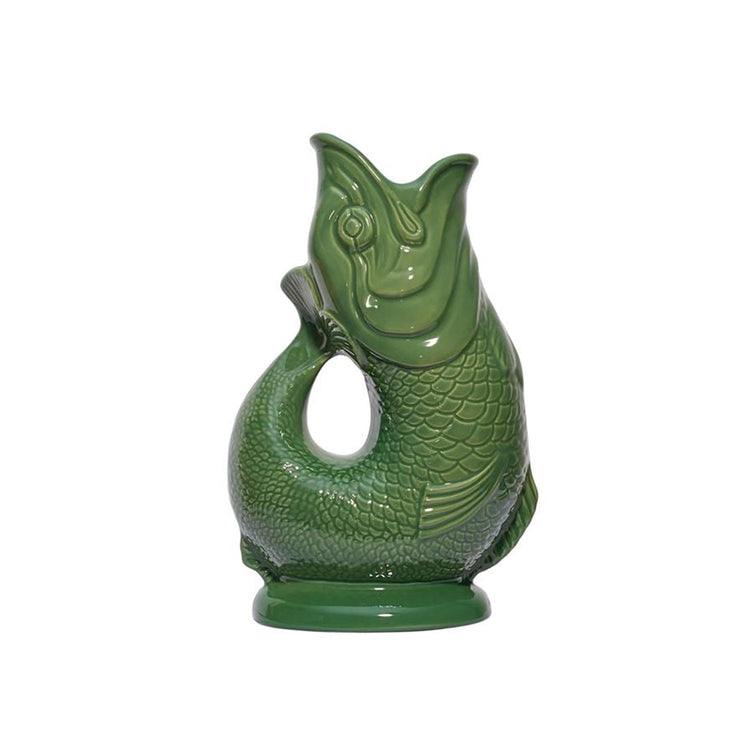Carafe XL en céramique forme poisson 1.2L Verte Gluckigluck